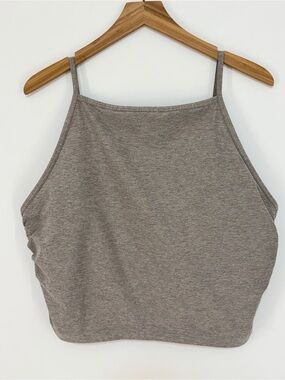 Abercrombie YPB Ruched Side Shelf Bra Tank Heather Taupe Size XXL Active Cami
